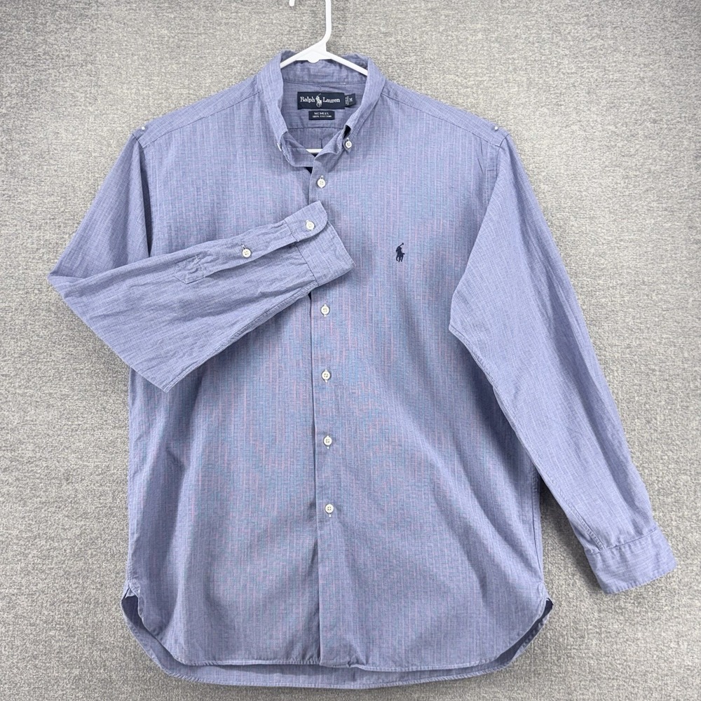 Ralph Lauren McMeel Vintage Shirt Men Size Medium Blue Long Sleeve Button Up